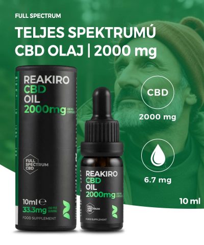 Reakiro Teljes Spektrumú 20% CBD olaj | 2000 mg | 10 ml