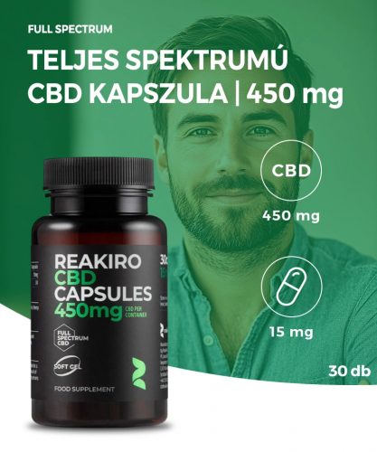 Reakiro CBD kapszula | 30 db | 450 mg