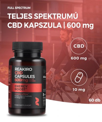 Reakiro Energy Boost CBD kapszula | 60 db | 600 mg