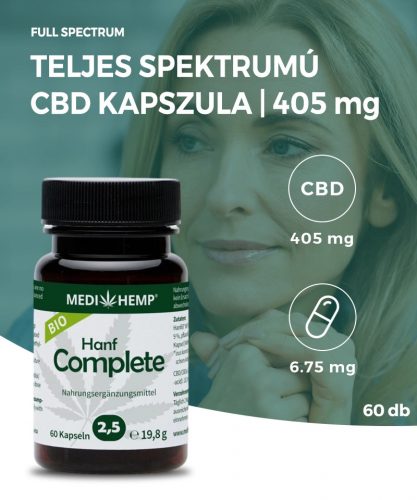 Medihemp Complete 2.5% CBD kapszula | 60 db | 405 mg