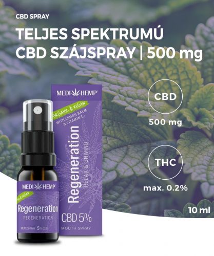 Medihemp Regeneration 5% CBD olaj szájspray | 500 mg | 10 ml