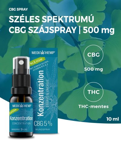   Medihemp Concentration 5% CBG olaj szájspray | 500 mg | 10 ml