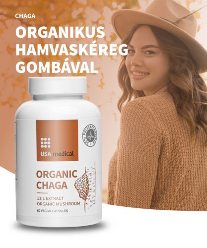 USA medical Chaga | Hamvaskéreg gomba kivonat acerolával | 60 db