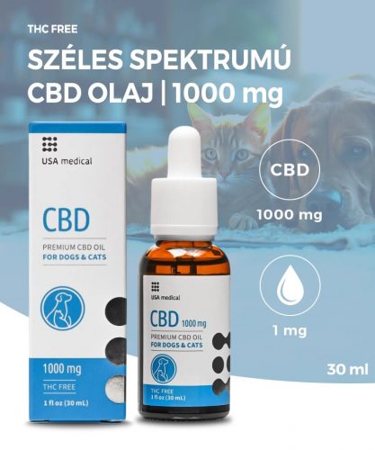 USA medical CBD olaj kutyáknak és macskáknak | 1000 mg | 30 ml